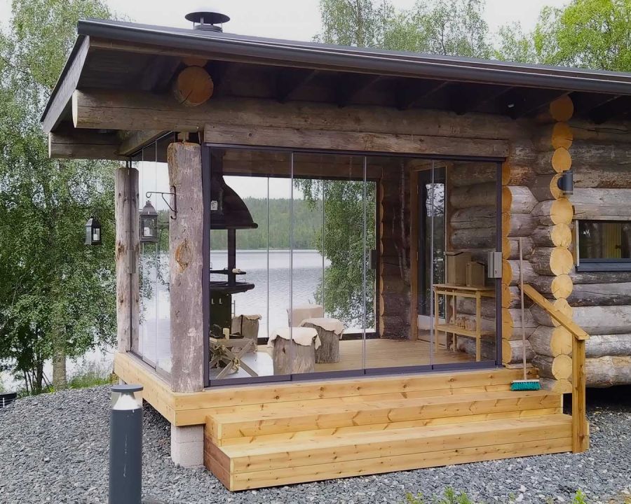 Vilvoittelutilan lasitus